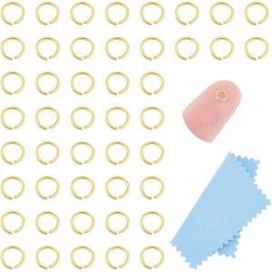 Eryi-100pcs Anneaux De Saut Ouvert Plaqué Or 18 Carats 4mm Anneaux Ronds 925 Argent Sterling Connecteurs Pour La Fabrication De Bijoux Accessoires De Porte Clés Fabrication De Boucles D'oreille - Neuf