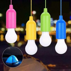 Lampe À Tirer 4pcs,Lampe De Camping Led Portable Avec Interrupteur À Tirette,Ampoules De Couleurs Lumière Led Blanche - Neuf