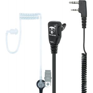 TECHSIDE Microphone Casque Pneumatique Transparent Kenwood à 2 Broches avec Clip Transmetteur Radio Compatible TI-F8 + TS-T9+ Midland G10, G11V, CT890, BaoFeng UV5RA BF-888S - Neuf
