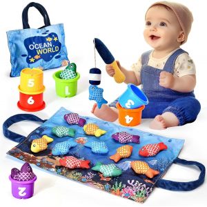 Montessori 1 Year Old Baby Toy Fishing Games for Children 1 2 Years,Educational Baby Toy,Gift for Girl Boy 1-3 Years 6 12 18 Months - Neuf