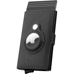 AirTag Portefeuille de Carte de Crédit Titulaire pour les Hommes, de RFID de Blocage en Cuir Titulaire de la Carte Pop Up en Métal de la Carte Bancaire de Cas(Noir) - Neuf