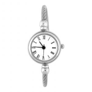 Lady Analogique Rond En Alliage De Quartz Bracelet Ouvert Montre Montre-Bracelet (Chiffres Romains Cadran Blanc) - Neuf