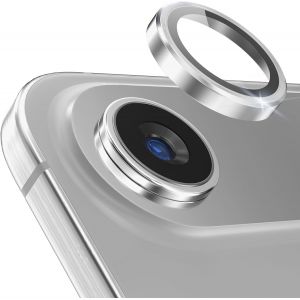 KALANKA-for Protection d'objectif pour iPhone 17 Air, [Installation en 1 seconde] Coque en verre tremp&eacute; ultra-HD, [Compatible avec les coques] Anneau de protection d'&eacute;cran en m&eacute;tal, Argent&eacute; - Neuf