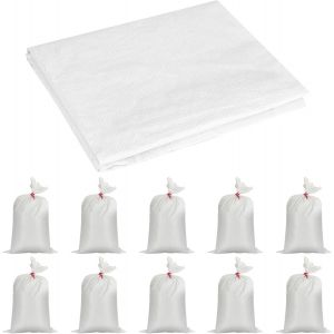 CHECARZHN--NO1-Lot De 10 Sacs En Tissu Polypropylène - 80 X 50 Cm - Sacs À Céréales - Sacs D'Inondation - Sacs De Stockage - Sacs De Jardin - Sacs À Gravats - Sacs En Tissu - Grand Sac Pour Sable, Sa - Neuf