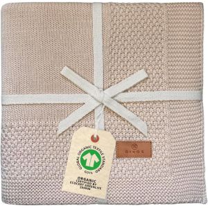 Tianyi-® Couverture Pour Bébé En 100% Coton Bio Gots | Couverture Tricotée Douce Pour Nouveau-Né Avec Bordure Pour Fille/Garçon Toute L'année | Durable En Coton | Cadeau De Naissance (Beige Marron) - Neuf