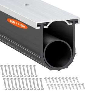 MEVRONISSHOP-Joint Porte Garage 4,8 m avec Rail Bande d'&Eacute;tanch&eacute;it&eacute; en Caoutchouc 10 cm de Largeur Extr&eacute;mit&eacute; en T de 8 mm pour Emp&ecirc;cher la P&eacute;n&eacute;tration de Vent Pluie Feuille Porte Sectionnelle Entrep&ocirc;t - Neuf