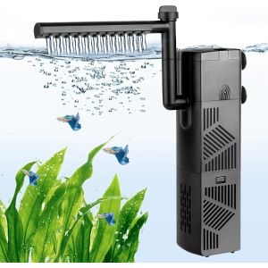 Filtre Interieur Aquarium,600l/H Filtre Interieur Débit D'eau Réglable Submersible Avec,10w Faible Débit D'eau Filtre D'aquarium Pour Aquarium Jusqu'à Tortue,Postuler À 60-120l - Neuf