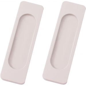 Lot De 2 Poignées De Porte Coulissantes Ovales Auto-Adhésives En Alliage D'aluminium Sans Perforation Pour Porte Coulissante De Grange, Fenêtres, Armoires (Noir Mat, 100 Mm) - Neuf