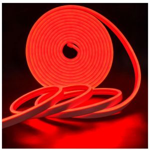 Ruban Led Néon, Bande Dc 12v 5m 120 Leds/M Total 600 Leds Couleur Rouge Ip65 Étanche Bandes Lumineuses Souple Pour Chambre, Bar, Salle De Jeux, Anniversaire, Fête De Noël - Neuf