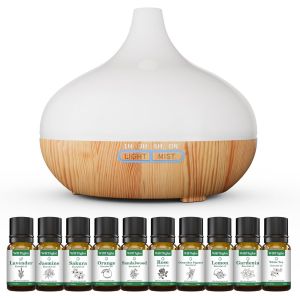Jgd-Diffuseur D'huiles Essentielles-Coffret Diffuseur D'huiles Essentielles 500 Ml T&eacute;l&eacute;commande 14 Couleurs Led & 4 R&eacute;glages De Minuterie Id&eacute;al Pour La Relaxation, Le Bien-&Ecirc;tre Et L'aromath&eacute;rapie - Neuf