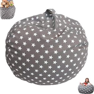 Ulteronixshop-Sac Rangement Peluches Enfant, Bean Bag Rangement Jouets Avec Fermeture &Eacute;clair, Confortable Doux Pouf Pliable Rangement Rond, Toile Sac Rangement Jouets, Pour Jouet V&ecirc;tement Courtepoint - Neuf
