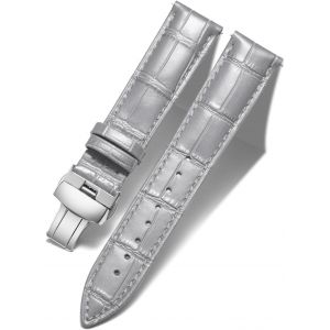 Kalanka-Bracelet De Montre En Cuir Femme Homme 12mm-24mm Bracelet De Remplacement Avec Boucle De Déploiement Papillon Argent/Or/Or Rose - Neuf