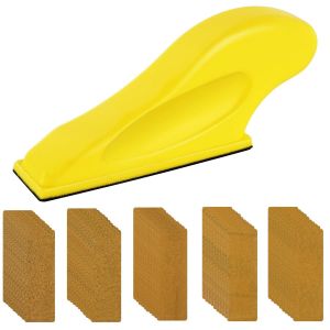 Micro-Ponceuse Manuelle Avec 50 Feuilles De Papier Abrasif - Mini Outil De Ponçage Pour Bois, Meubles Artisanaux - 5 Tailles - Neuf