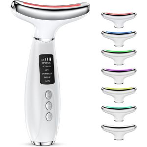 Appareil De Massage Facial : Appareil De Beaut&eacute; Anti-Rides Face Massager 42 &iquest; Avec 6 Modes 7 Couleurs Led Beauty Skin Tightening Lifting Light Therapy Ems Gua Sha Electric Avec Cou Et Visage - Neuf