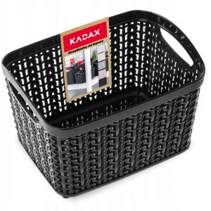 KADAX Fonti panier rectangulaire en plastique 1,5L, noir - Neuf