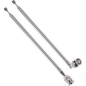 2 Pi&egrave;ces 100cm 7 Sections Antenne T&eacute;lescopique, Antenne T&eacute;lescopique Portable FM, Antennes Radio FM T&eacute;lescopiques Portables, avec Connecteur BNC, pour TV Dab AM/FM R&eacute;ception St&eacute;r&eacute;o - Neuf