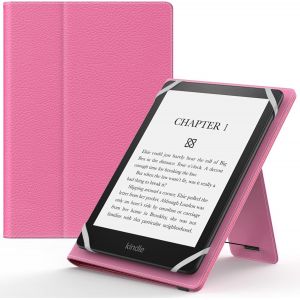 &Eacute;tui Universel Pour 6"" 6.8"" 7"" Kindle Ereaders Fire Tablette-Kindle/Voyaga/Lenovo/Sony Kindle E-Book E-Reader Tablette,Coque En Pu Avec Support R&eacute;glable Et Dragonne,Magenta - Neuf