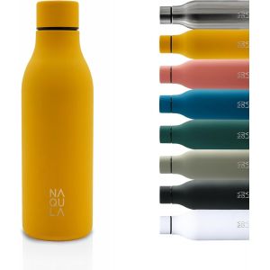 Bouteille Isotherme En Acier Inoxydable 500 Ml. Sans Bpa. Anti-Fuite. Moderne. Bouteille D'eau Minimaliste. Bouteille D'eau Adaptée Pour Le Bureau, Le Sport, L'école. Jaune Mangue - Neuf