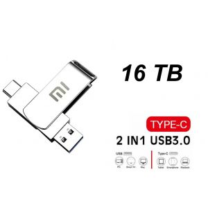 clé USB 16TB type c rotative 2 en 1 pour ordinateur téléphone smartphone - Neuf