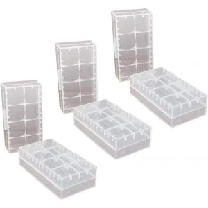 6 Pcs Plastique Dur Boîte de Rangement de la Batterie pour Piles Rechargeables Organisateur boitier accu Protection Case Box étuis pour 18650/18350 /CR123A/17670 Batteries - Neuf