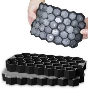 2 Pcs Bac À Glaçons En Silicone Avec Couvercle, Moule À Glaçons 74 Blocs, Bac À Glaçons En Silicone Empilable, Sans Bpa, Convient Pour Les Aliments Pour Bébés, La Bière, Les Cocktails, La Gelée - Neuf