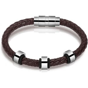 Kal-Bracelet Urne Fun&eacute;raire Pour Cendres Pour Homme Et Femme - Bracelet Cylindrique En Cuir Pour Cendres - Bijou Souvenir - Neuf