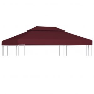 Prolenta Premium - Toile De Toit De Belvédère 2 Niveaux 310 G/M² 4x3 M Bordeaux - Neuf
