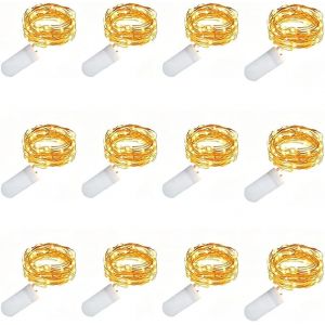 Jgd-Lichterkette 12 St&uuml;ck 1m 10 Led Lichterketten Wasserdich Klein F&uuml;r Party Deko,Weihnachten, Party Hochzei, Halloween Blanc Chaud - Neuf