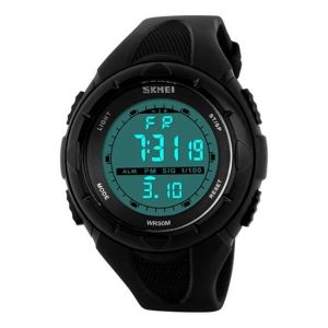Montre &Eacute;tanche En Silicone Avec Grand Cadran Et Bracelet Noir - Neuf