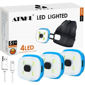 Remplacement Led Bonnet Lampe Frontale, Usb Type C Rechargeable Ultra Brillant Lumi&egrave;re Mains Libres Lampe Frontale Cadeaux Pour Hommes Et Femmes/Type C/White Light-3pc - Neuf