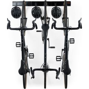MEVRONISSHOP-Support V&eacute;lo Mural - Support V&eacute;lo Peu Encombrant pour Garage - Porte V&eacute;lo de Route et VTT - Peut Accueillir 3 V&eacute;los et 3 Casques - Neuf