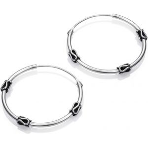 Kal-Boucles D'oreilles Créoles Bali En Argent Sterling 925 - Créoles Tribales En Argent - Différents Modèles 14, 18, 25 Et 35 Mm - Neuf