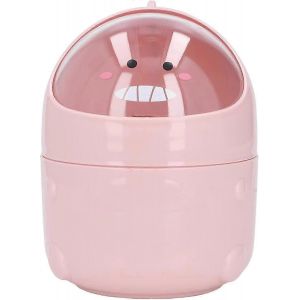 Mini poubelle pour le bureau,Mini poubelle avec couvercle pivotant Poubelle de bureau mignonne pour le bureau dortoir étudiant chevet (rose) - Neuf