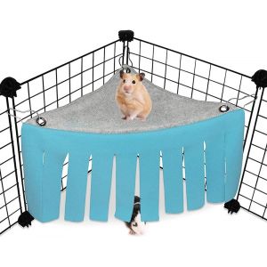 Chenquansarl-Hideout Tente En Polaire Pour Hamster Pour Petit Animal - Accessoires Pour Cage De Nid - Pour Cochon D'inde, Chinchilla - Hérisson - Rat Écureuil, Furet - Lapin Nain (Bleu+Gris) - Neuf