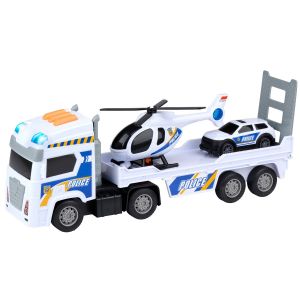 Gearbox Police Truck Set - Voiture de police, h&eacute;licopt&egrave;re et camion - Neuf