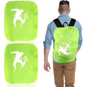 Jgd-2 Pcs Housse De Pluie Sac &Agrave; Dos, Housse De Sac &Agrave; Dos, Housses De Sacs D'&eacute;cole Imperm&eacute;able R&eacute;fl&eacute;chissantes Bandes Pour Cartable Scolaire Randonn&eacute;e Camping Voyages V&eacute;lo Cyclisme - Neuf