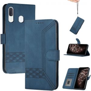 Kal-Store Handyhülle Für Samsung Galaxy A20e/A10e,Tpu Klapphülle Schutzhülle Für,Lederhülle Mit Standfunktion Und Kartenfach-Blau - Neuf