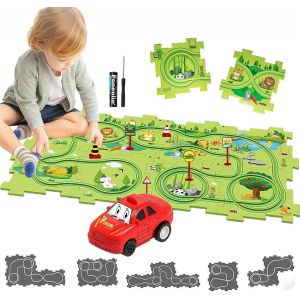 ERYI-Circuit Voiture Enfant Petites Jouet Pour Enfants Diy Piste De Puzzle Itinéraire Jeu Éducatif Cadeaux Jeux Enfants 2 3 4 5 6 Ans (Atterrir) - Neuf