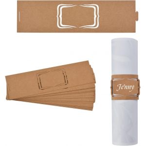 Eryi-Anneaux De Serviette, 50 Anneaux De Serviette En Papier Kraft Pour La Décoration De Table, Le Mariage, Noël, Le Dîner De Fête, Thanksgiving - Neuf