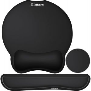 KALANKA-3 en 1 Tapis de Souris Ergonomique Repose Poignet Clavier Dessous de Verre, Mouse Pad Reposes-Poignets Support avec Base Antidérapante en PU pour Gaming Bureau PC Ordinateur - Neuf