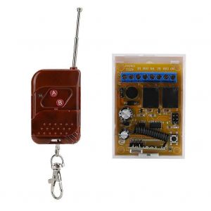 Commutateur de t&eacute;l&eacute;commande sans fil universel 433 MHz 12v/24v 2CH module de relais avec 2 boutons - Neuf