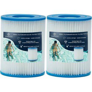 Cartouche filtrante pour Piscine de Type II,Piscine Filtre Taille 2,pour 58383/58381/58093/58094,Cartouches filtrantes en Papier (2) - Neuf