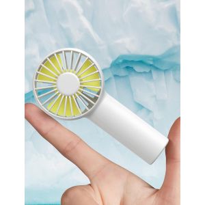 KALANKA-Mini Ventilateur Portable à Piles avec Batterie 2000mAh, Ventilateur Personnel Alimenté par USB, 3 Vitesses, Flux d'air Amélioré, Ventilateur de Poche Silencieux Rechargeable - Blanc - Neuf