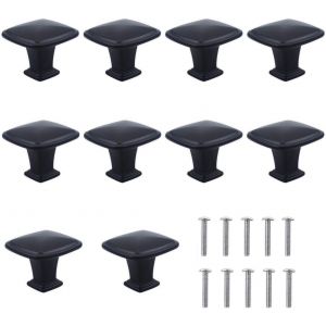 10PCS Noir Tiroir Poignée de Porte, un Seul Trou Rond de Tiroir, Boutons, Boutons de Porte, Poignées de Meubles pour Armoire Armoire de la Cuisine, la Chambre des Enfants - Neuf