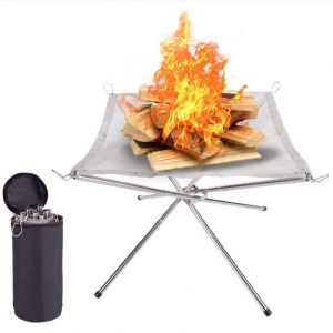 Filet de camping pliable et portable pour feu de camp, 42 x 42 cm - Neuf