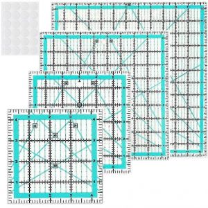 R&egrave;gles De Courtepointe,4 R&egrave;gles Carr&eacute;es Mod&egrave;les De Courtepointe (4,5/6/9,5/12,5 Pouces),R&egrave;gles De Courtepointe Acrylique Fab - Neuf