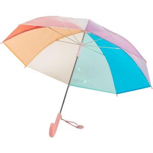 Parapluie Arc-En-Ciel Pour Enfants Nervures Incassables &Agrave; 8 Fibres Parapluie &Agrave; Bulles Transparent &Agrave; Poign&eacute;e Incurv&eacute;e Pour Cadeau D'anniversaire De No&euml;l,Jaune - Neuf