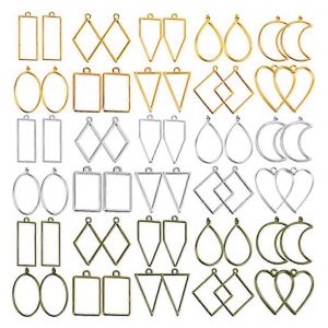 Uv &Eacute;poxy Hollow Cadres R&eacute;sine Artisanat Lunettes Pendentifs Pour Colliers Boucles D'oreilles Fournitures De Fabrication De Bijoux 60 Pcs - Neuf