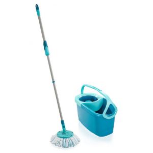 Leifheit CLEAN TWIST Ergo Disc Mop Set balai &agrave; franges et balai-&eacute;ponge Bleu - Neuf