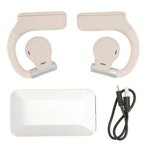 Casque à oreille ouverte Élégant Suppression du bruit HiFi stéréo Faible latence Bluetooth 5.3 Écouteurs sans fil pour la musique Appel Jeux Coquille d'?uf Jaune - Neuf
